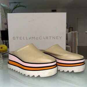 Stella McCartney Cream and Pink Women's Sneakelyse Eco Platform Clogs